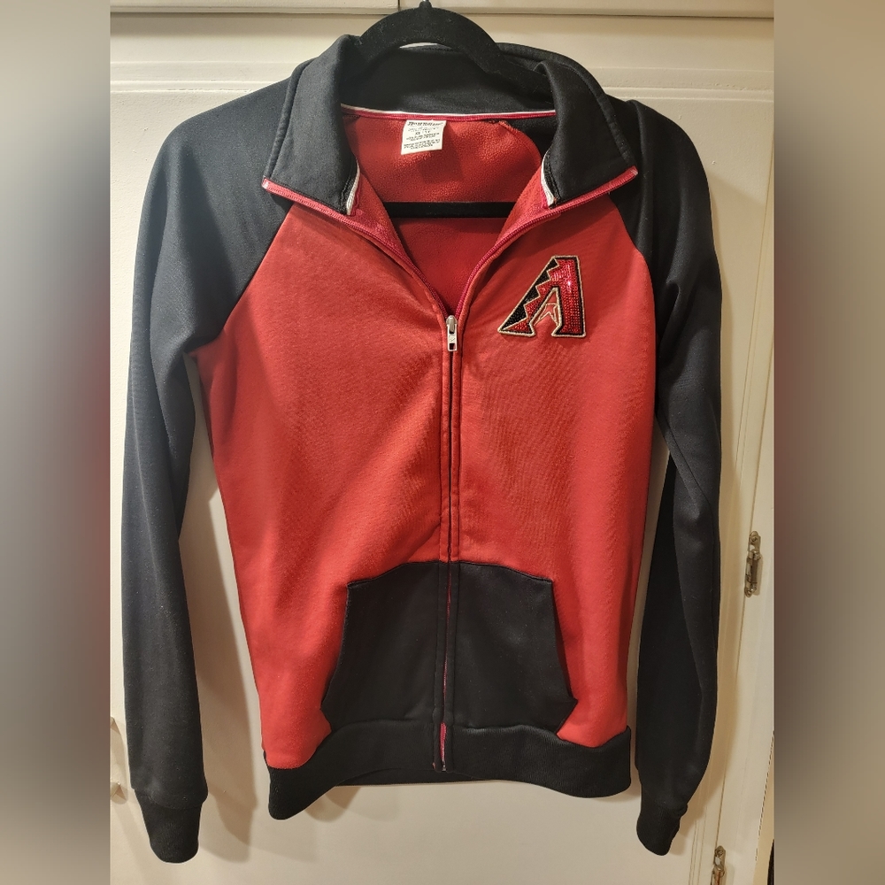 Victoria's Secret PINK Zip Baseball Jacket Size XS Diamondbacks AZ Red/Black